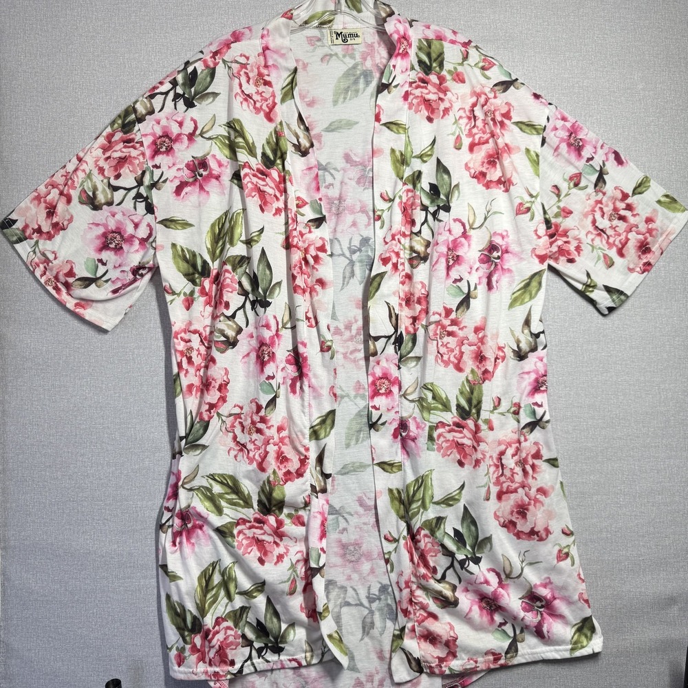 Show Me Your Mumu Blouse Womens One Size Pink Floral Kimono Lightweight